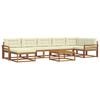 vidaXL Conjunto de sof&aacute;s de exterior 8 uds. Natural y Crema