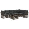 vidaXL Conjunto de sof&aacute;s de jard&iacute;n 8 uds. Gris rat&aacute;n sint&eacute;tico