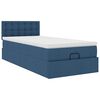 vidaXL Cama otomana con colch&oacute;n y luces LED azul 100x200 cm Tela