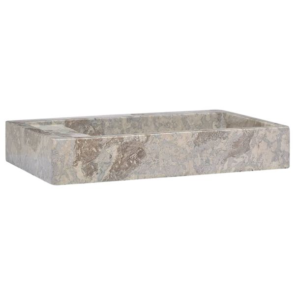 vidaXL Lavabo gris m&aacute;rmol 58x39x10 cm