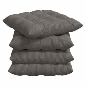 vidaXL Cojines para asiento 4 uds. Tela de Pana Gris Claro