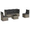 vidaXL Set de muebles de jard&iacute;n 6 pzas y cojines rat&aacute;n sint&eacute;tico gris