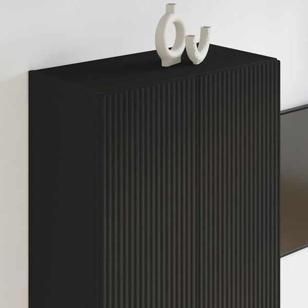 vidaXL Mueble de TV Montado en la Pared Negro 59,5 x 31 x 100 cm