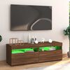 vidaXL Mueble de TV con luces LED marr&oacute;n roble 120x35x40 cm