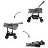 vidaXL Carrito Plegable para Mascotas Ajustable Gris 81 x 47 x 99 cm