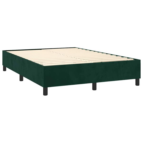 vidaXL Cama box spring con colch&oacute;n terciopelo verde oscuro 120x200 cm