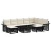 vidaXL Conjunto de sof&aacute;s de jard&iacute;n 10 uds. Negro y Blanco Crema