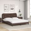 vidaXL Cama con colch&oacute;n Hvar cuero sint&eacute;tico marr&oacute;n 160x200 cm