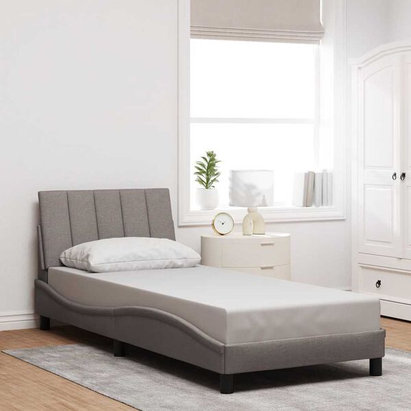 vidaXL Estructura de cama sin colchón Hanko tela gris taupe 80x200 cm