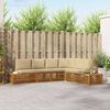 vidaXL Conjunto de sof&aacute;s de exterior con coj&iacute;n 6 Pieza Natural y Beige