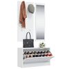 vidaXL Set de mueble zapatero 3 en 1 madera contrachapada blanco