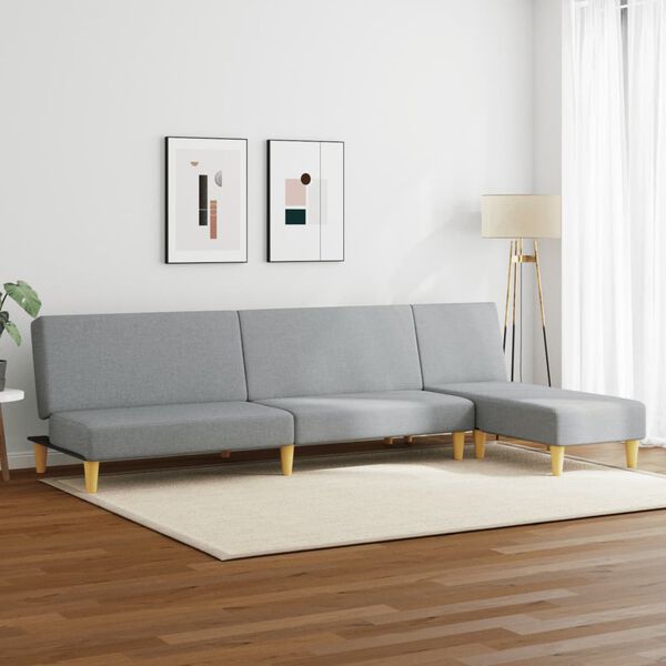 vidaXL Juego de sofás 2 piezas tela gris claro