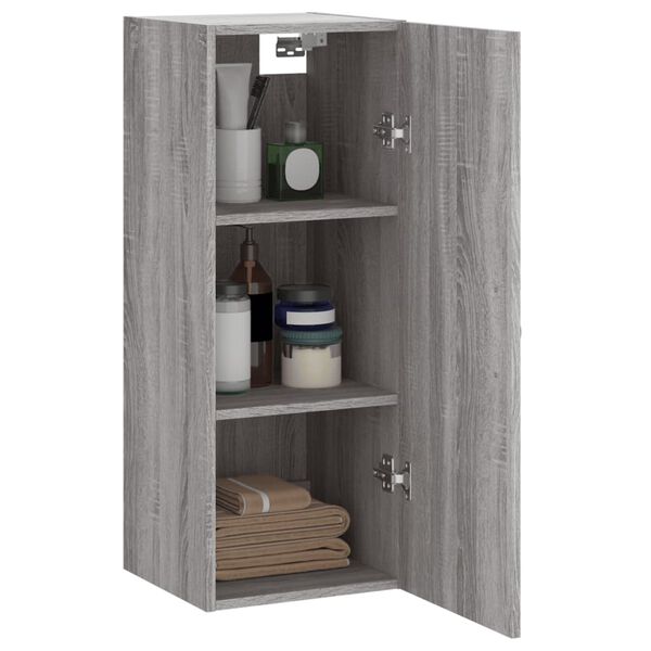 vidaXL Armario de pared madera de ingenier&iacute;a gris Sonoma 34,5x34x90 cm