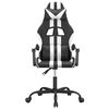 vidaXL Silla gaming cuero sintético negro y blanco