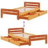 vidaXL Estructura de cama sin colch&oacute;n madera maciza marr&oacute;n 75x190 cm