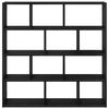 vidaXL Estante cubo de pared 12 compartimentos madera ingenier&iacute;a negro