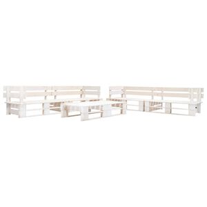 vidaXL Set de muebles de jard&iacute;n de palets 6 piezas madera blanco
