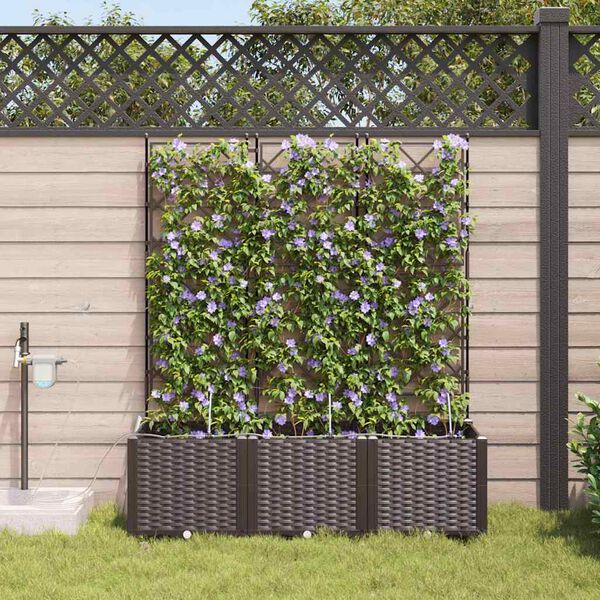 vidaXL Macetero de Jard&iacute;n 3 pcs Marr&oacute;n Acero