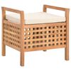 vidaXL Banco de almacenamiento de madera maciza de nogal 49x48x49 cm