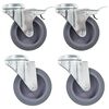vidaXL Ruedas giratorias con agujero pasador 4 unidades 75 mm