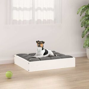 vidaXL Cama para perros madera maciza de pino blanco 51,5x44x9 cm