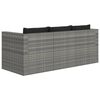 vidaXL Set de muebles de jard&iacute;n 3 pzas y cojines rat&aacute;n sint&eacute;tico gris