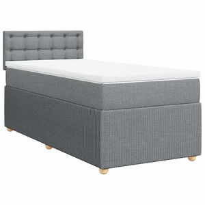 vidaXL Cama box spring con colch&oacute;n tela gris claro 80x200 cm