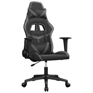 vidaXL Silla gaming cuero sint&eacute;tico negro y gris