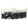 vidaXL Conjunto de Comedor de Jard&iacute;n 9 pcs Negro rat&aacute;n sint&eacute;tico