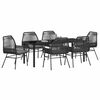 vidaXL Conjunto de Comedor de Jard&iacute;n 7 pcs Negro rat&aacute;n sint&eacute;tico