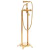 vidaXL Grifo para ba&ntilde;era de pie acero inoxidable dorado 99,5 cm