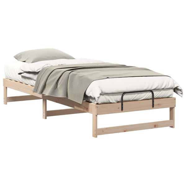 vidaXL Estructura de cama Marr&oacute;n 80 x 220 cm Madera de pino macizo