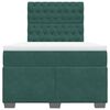vidaXL Cama box spring con colch&oacute;n terciopelo verde oscuro 120x200 cm