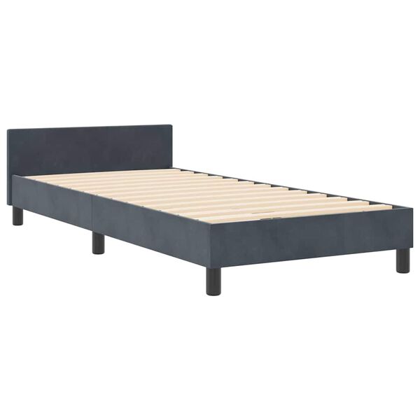 vidaXL Cama tipo Box Spring Gris oscuro 90 x 190 cm Terciopelo