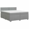 vidaXL Cama box spring con colch&oacute;n Gris Claro 200 x 200 cm Tela