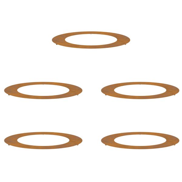 vidaXL adecuado para Anillos de &Aacute;rbol Plano 5 pcs Marr&oacute;n &Oslash;60 / 90 cm