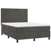 vidaXL Cama box spring con colch&oacute;n terciopelo gris oscuro 140x200 cm