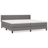 vidaXL Cama box spring con colch&oacute;n tela gris oscuro 200x200 cm