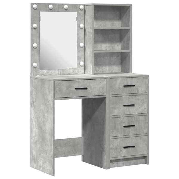 vidaXL Mesa de tocador con cajón 2 pcs Gris 50 x 41 x 135 cm