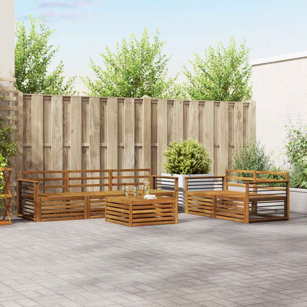 vidaXL Conjunto de sof&aacute;s de exterior 6 pcs Natural