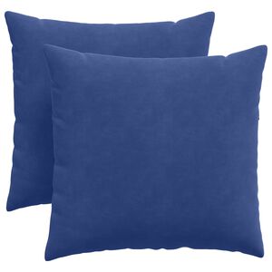 vidaXL Cojines de sof&aacute; 2 pcs Azul Polic&iacute;a 45 x 45 cm Tela de pana