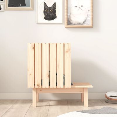 vidaXL Casa para gatos de madera maciza de pino 60x36x60 cm