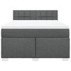 vidaXL Cama box spring con colch&oacute;n tela gris oscuro 140x200 cm