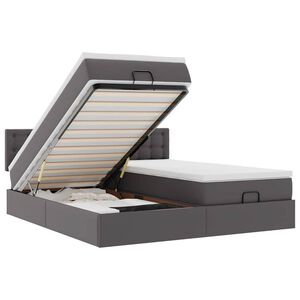 vidaXL Estructura cama otomana colchones cuero sintético gris