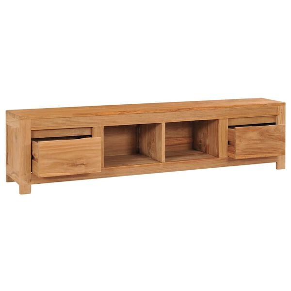 vidaXL Mueble de TV de madera de teca maciza 115x30x35 cm