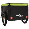 vidaXL Remolque para bicicleta hierro negro y verde 45 kg