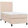 vidaXL Cama box spring con colchón cuero sintético capuchino 90x190 cm