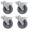 vidaXL Ruedas giratorias agujero pasador y frenos dobles 4 uds 75 mm