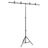 vidaXL Soporte para fondos en forma de T negro 151x60x(70-200) cm