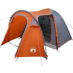 vidaXL Carpa de c&uacute;pula Igl&uacute; Gris y naranja 384 x 254 x 170 cm